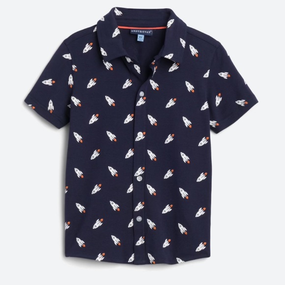 Andy & Evan Other - Andy & Evan Spaceship 🚀 Jo Short Sleeve Knit Button Down